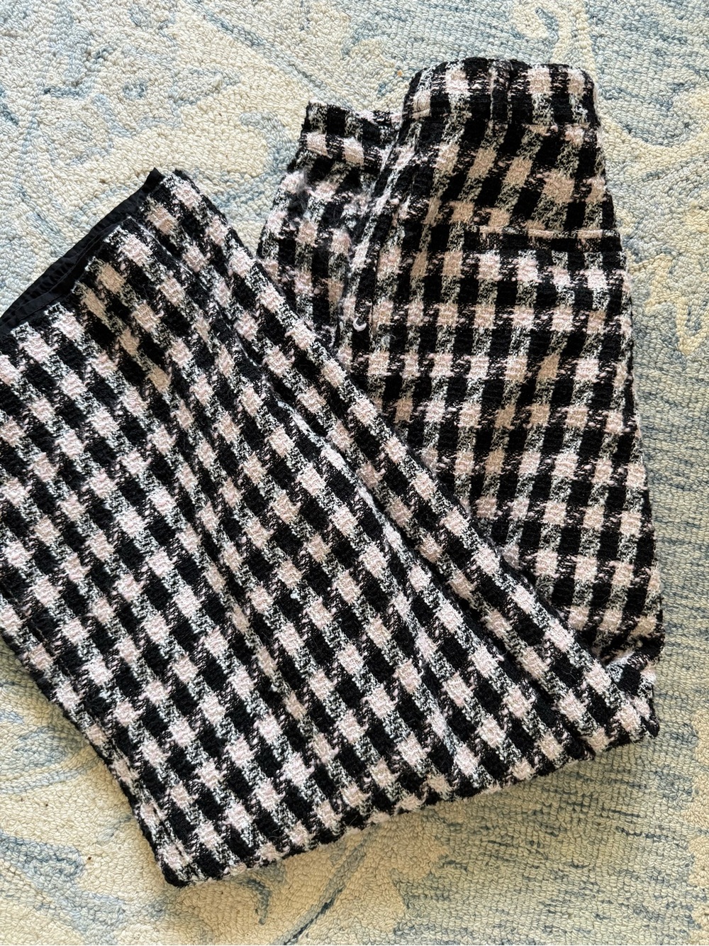 Hutch Black and White Corduroy Checkered Pants